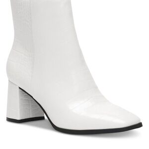 INC White Alligator Booties